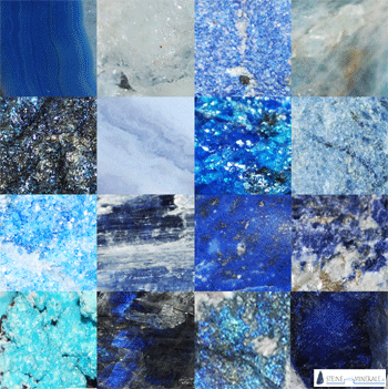 blaue Mineralien