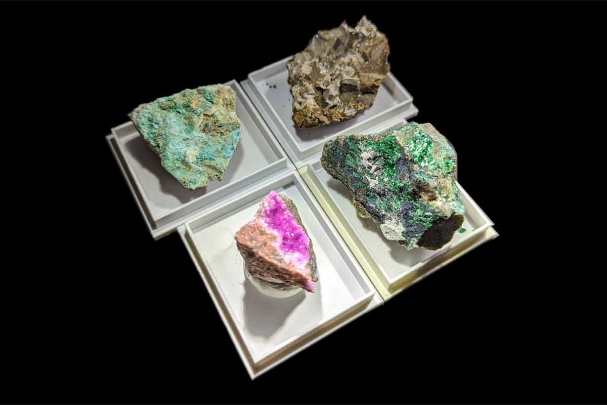 verschiedene Mineralien und Farben