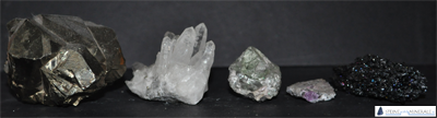 Mineralien mit verschiedenen Härten