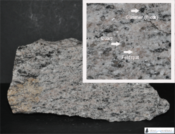 Gesteine bestehen aus einem oder mehreren Mineralen 